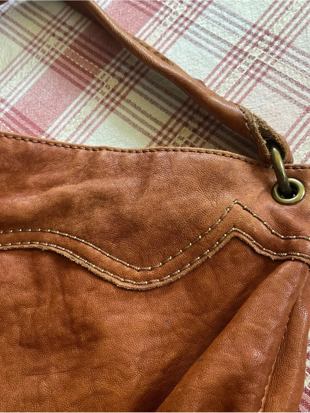 Vintage Lucky Brand 90s Crescent Slouch Hobo Leather Shoulder Bag 🍀